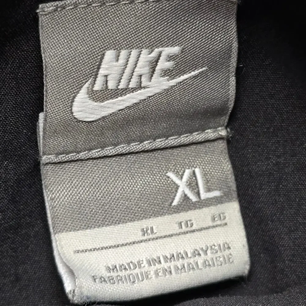Nike Track Jacket Mens XL Black White Y2K Full Zip Pockets Warm Up Lined